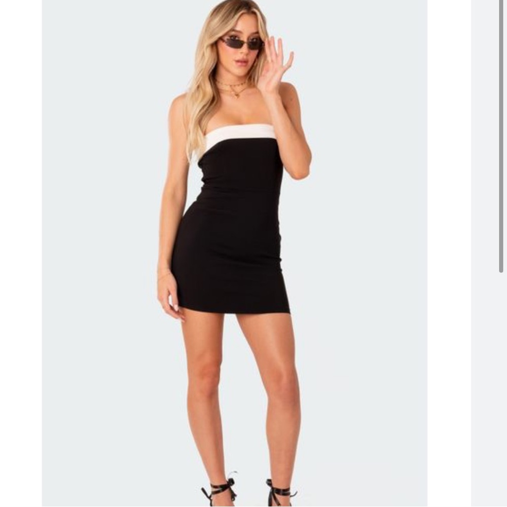 Edikted Priyah Contrast Fold Over Dress